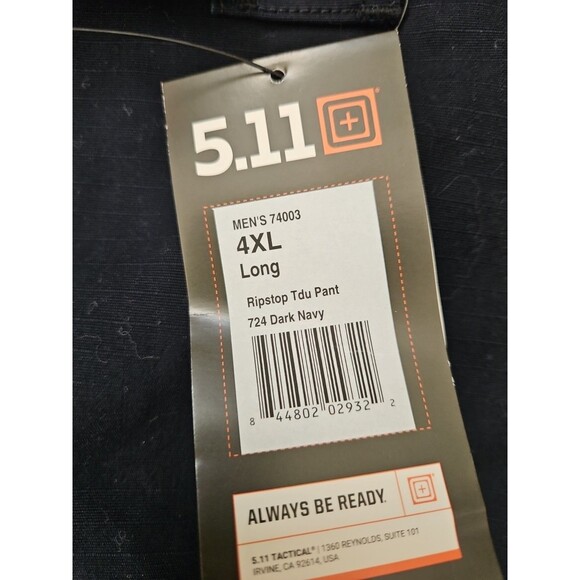 5.11 Tactical Teflon Ripstop TDU Pants High-Performing NWT SZ 4X Long - Picture 2 of 6